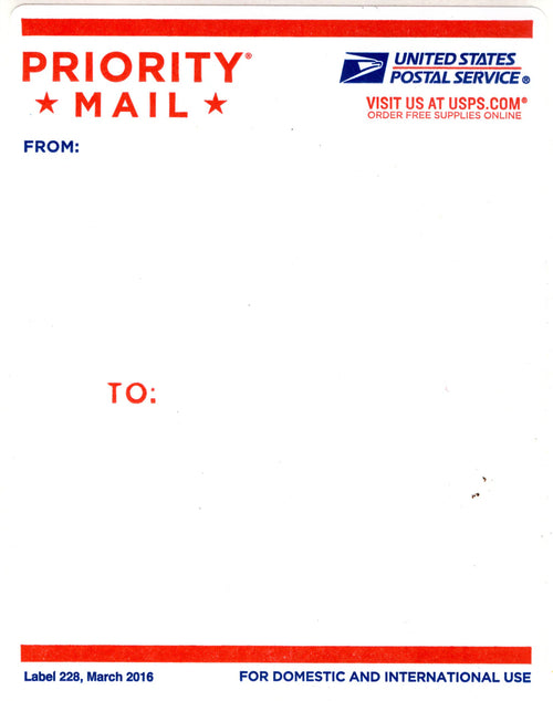 USPS Label 228 Priority Mail Sticker